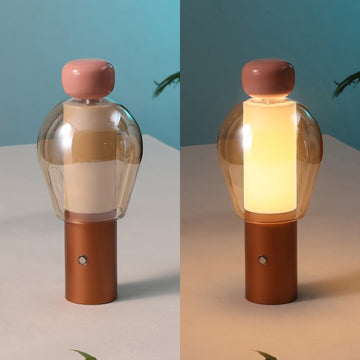 Evonne 10.75" Modern Glam Candle-Style Rechargeable/Cordless Dimmable Integrated LED Table Lamp with Touch Sensor